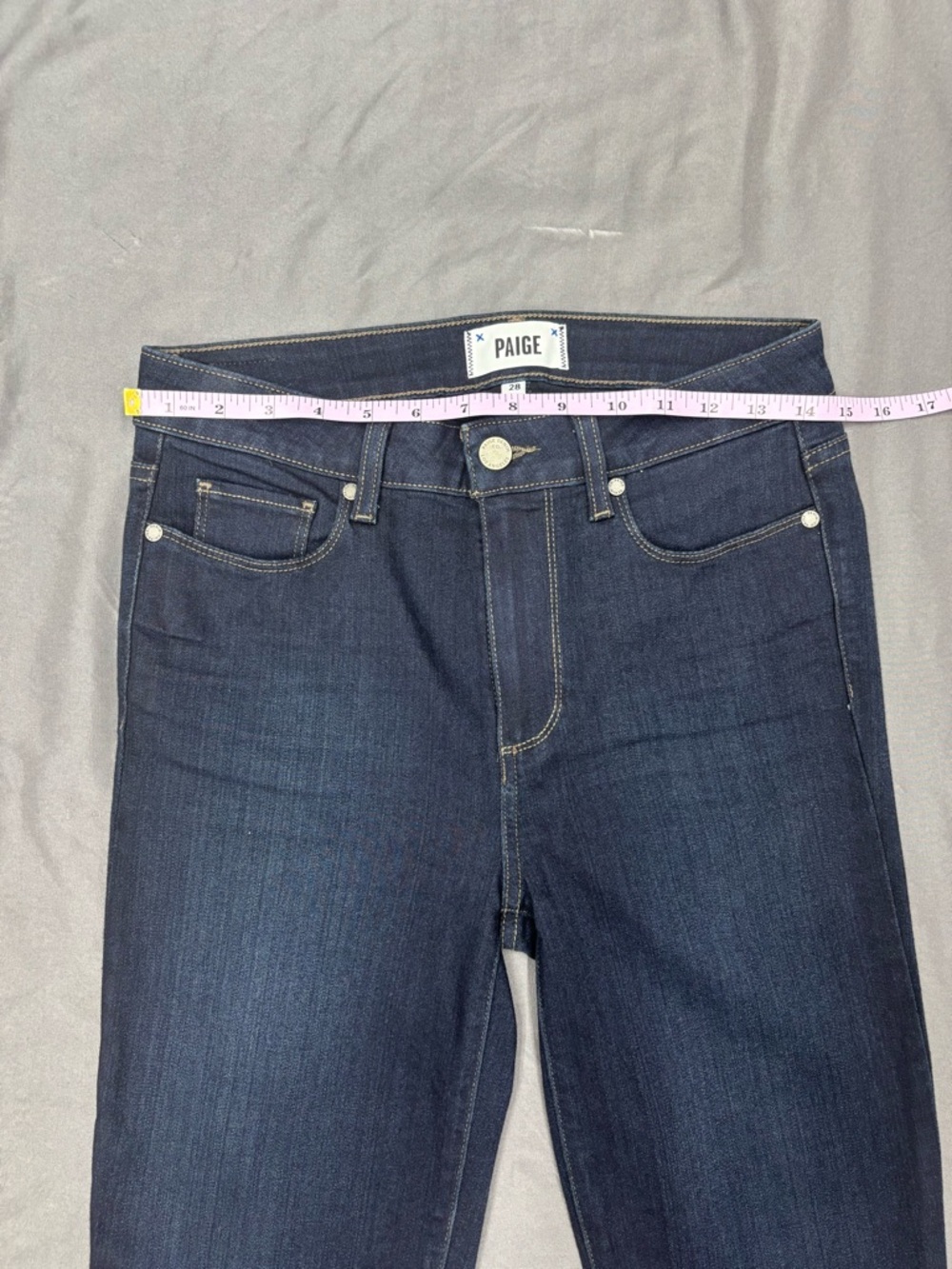 PAIGE Women's Dark Hoxtom Straight Leg Jeans - Picture 3 of 10